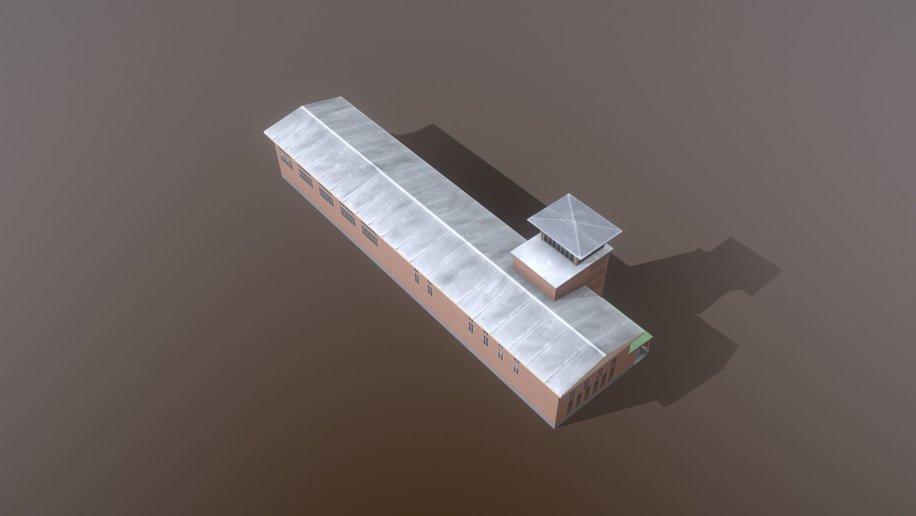 Airport Control Tower UDYZ KDP Low-poly 3D model_5