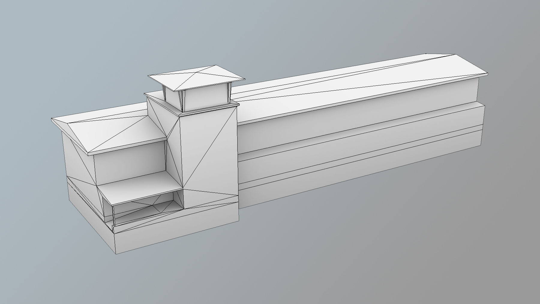 Airport Control Tower UDYZ KDP Low-poly 3D model_9