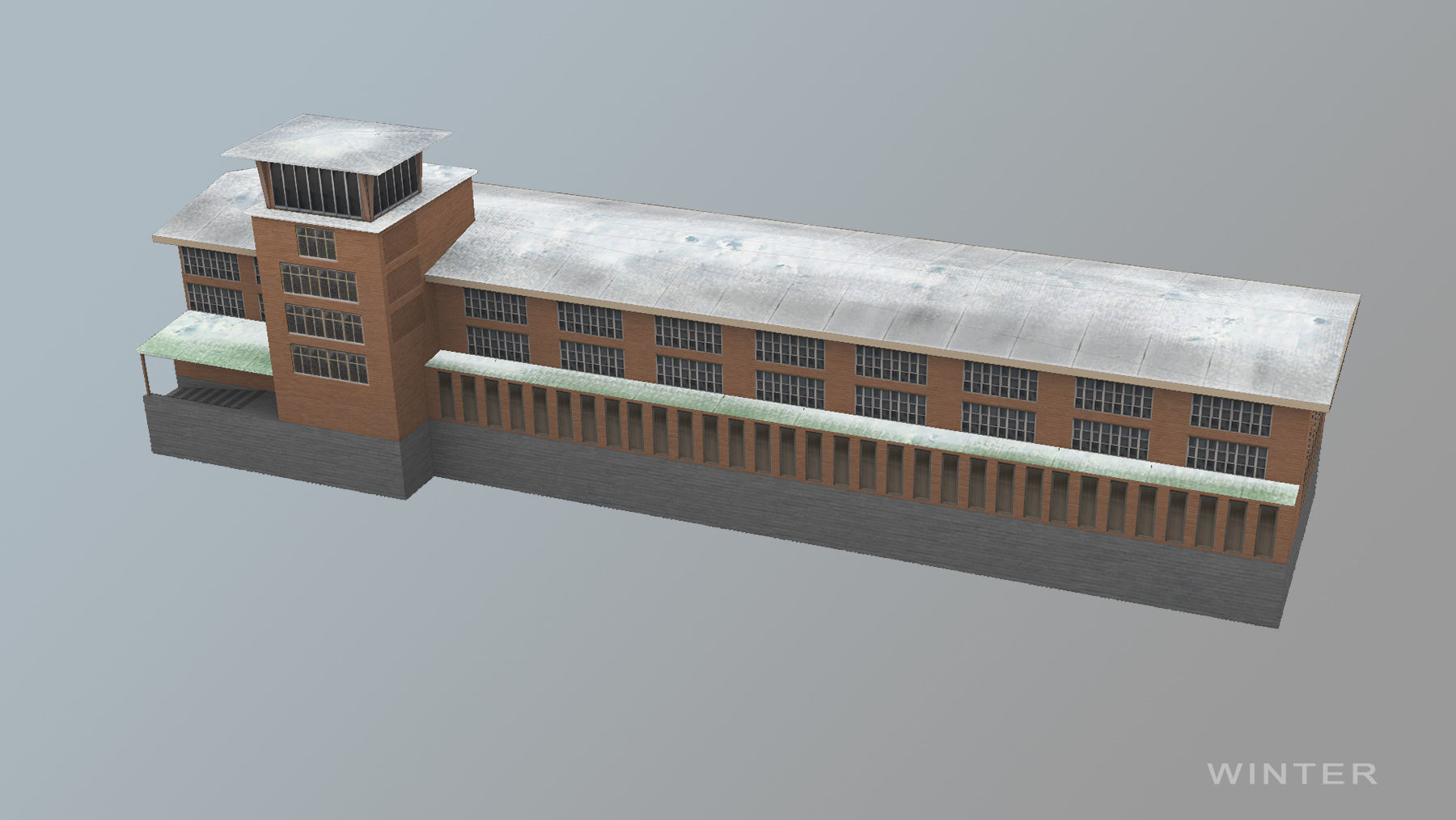 Airport Control Tower UDYZ KDP Low-poly 3D model_11