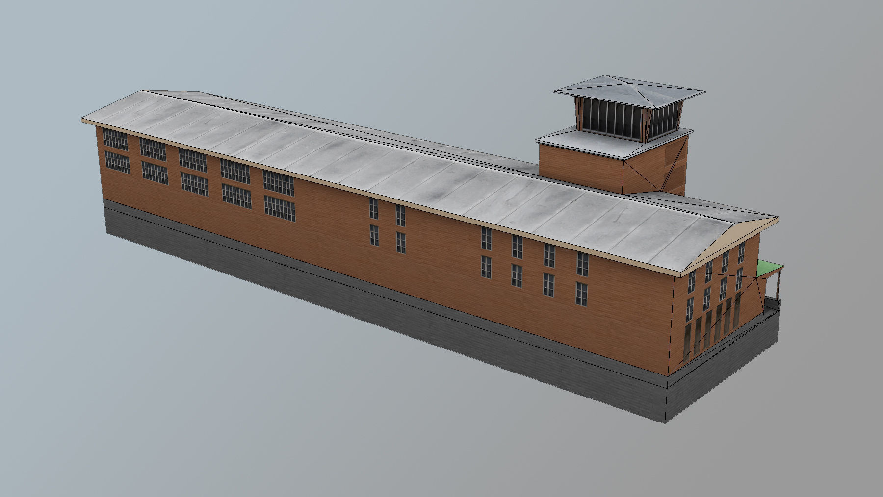 Airport Control Tower UDYZ KDP Low-poly 3D model_8