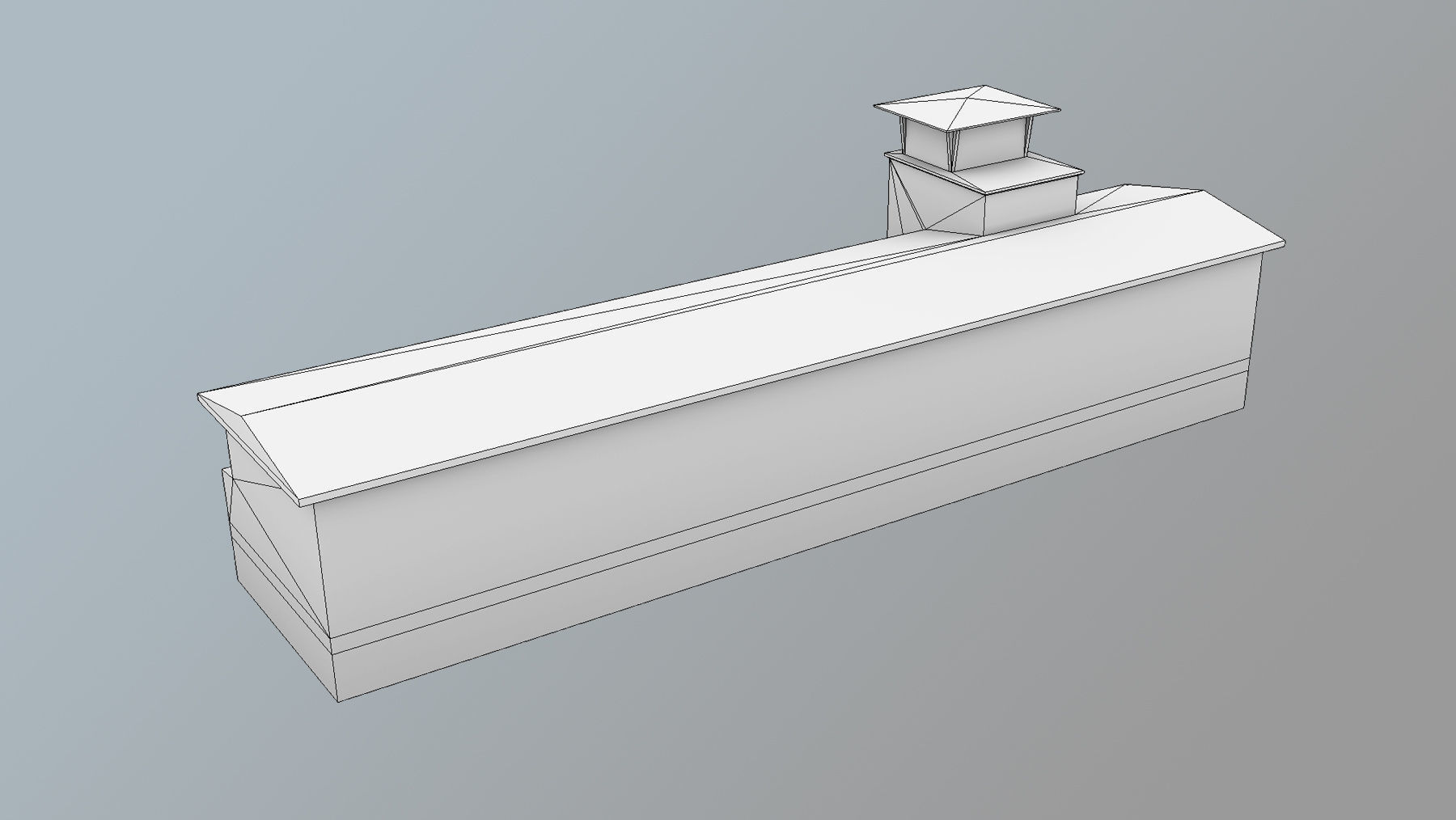 Airport Control Tower UDYZ KDP Low-poly 3D model_10