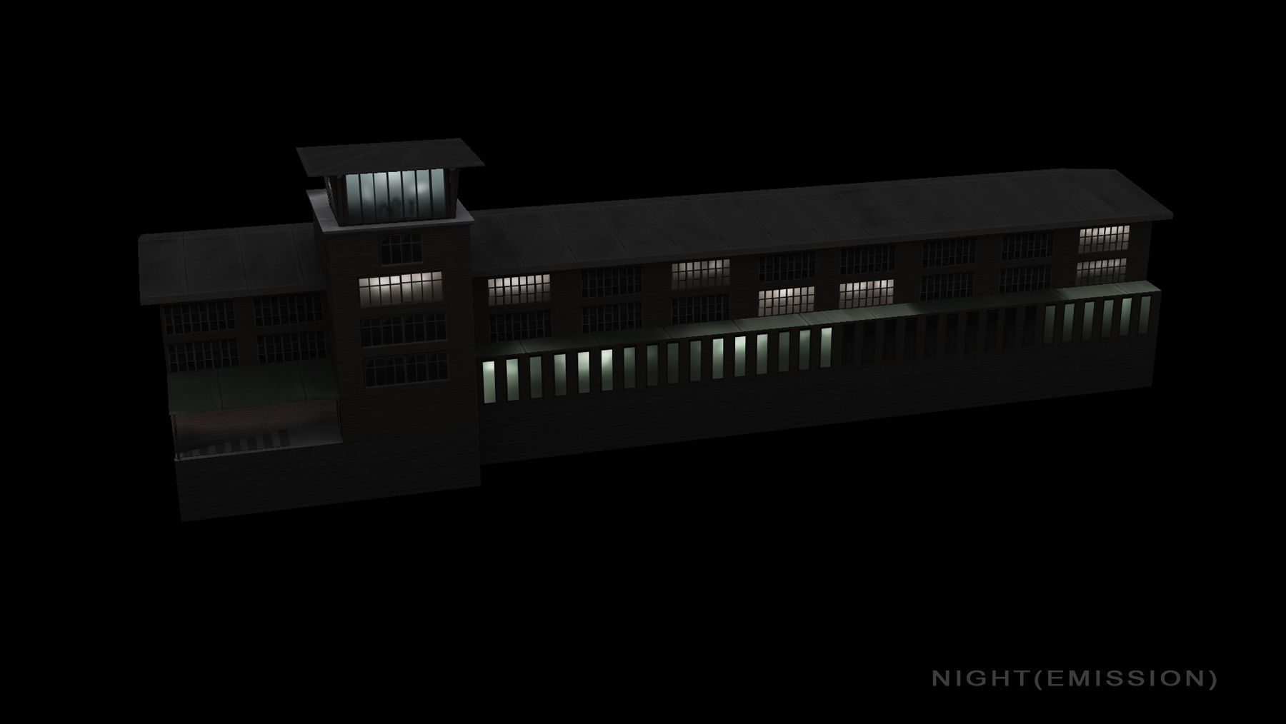 Airport Control Tower UDYZ KDP Low-poly 3D model_12