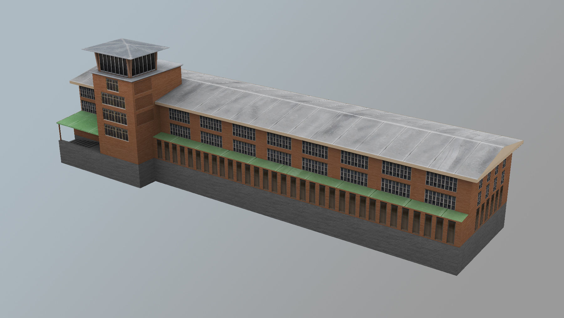 Airport Control Tower UDYZ KDP Low-poly 3D model_4