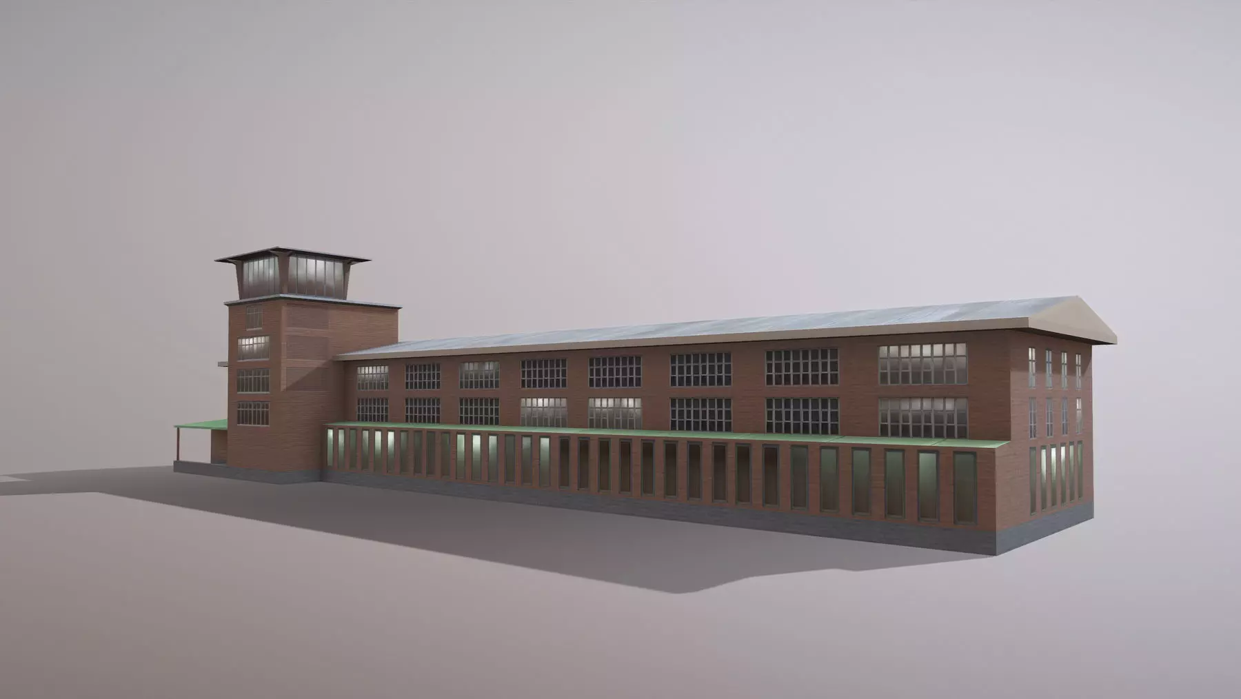 Airport Control Tower UDYZ KDP Low-poly 3D model_0