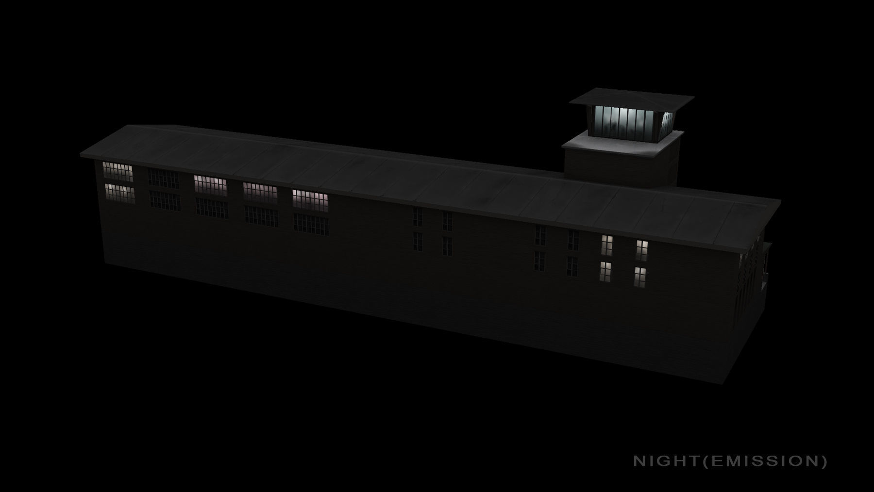 Airport Control Tower UDYZ KDP Low-poly 3D model_13