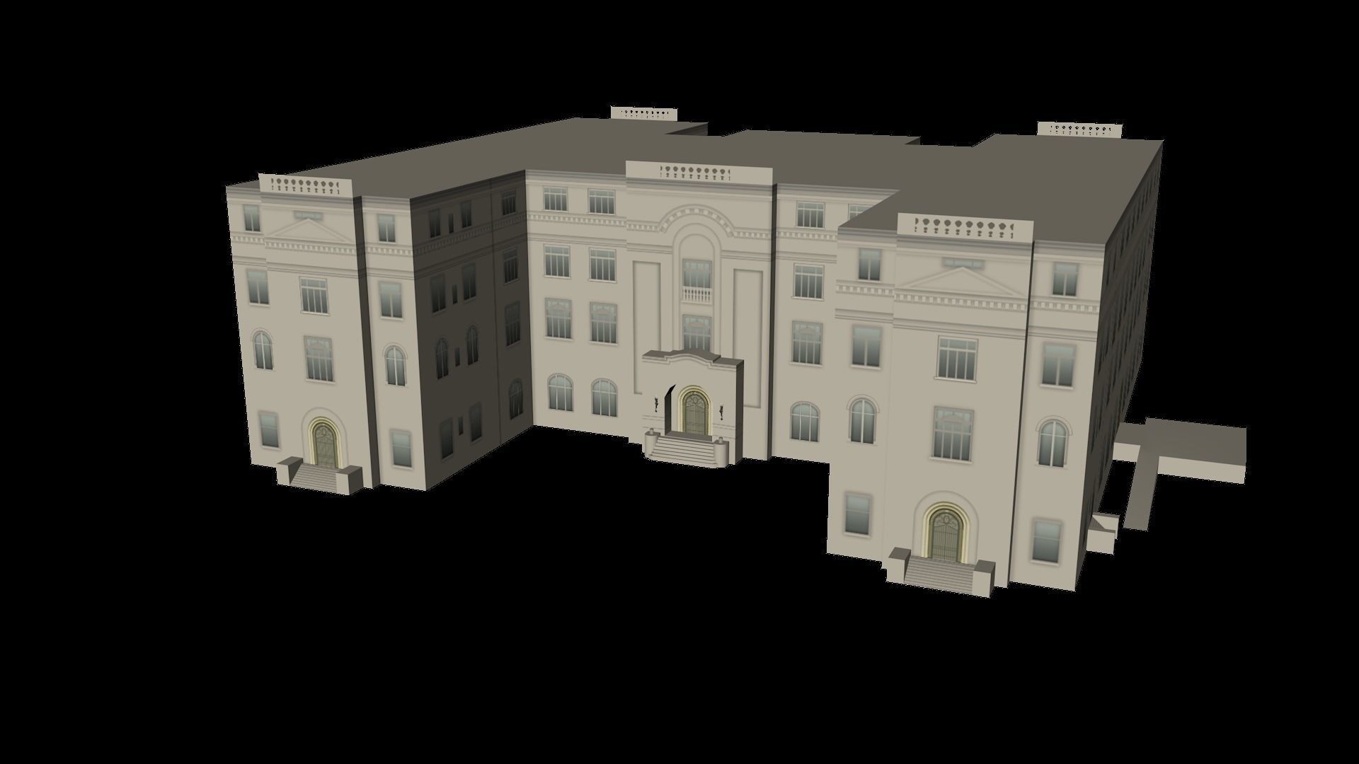 Low Poly Buildings PACK Low-poly 3D model_4