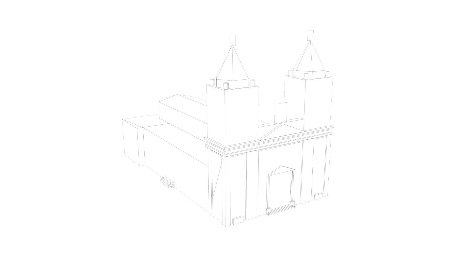 Low Poly Buildings PACK Low-poly 3D model_23