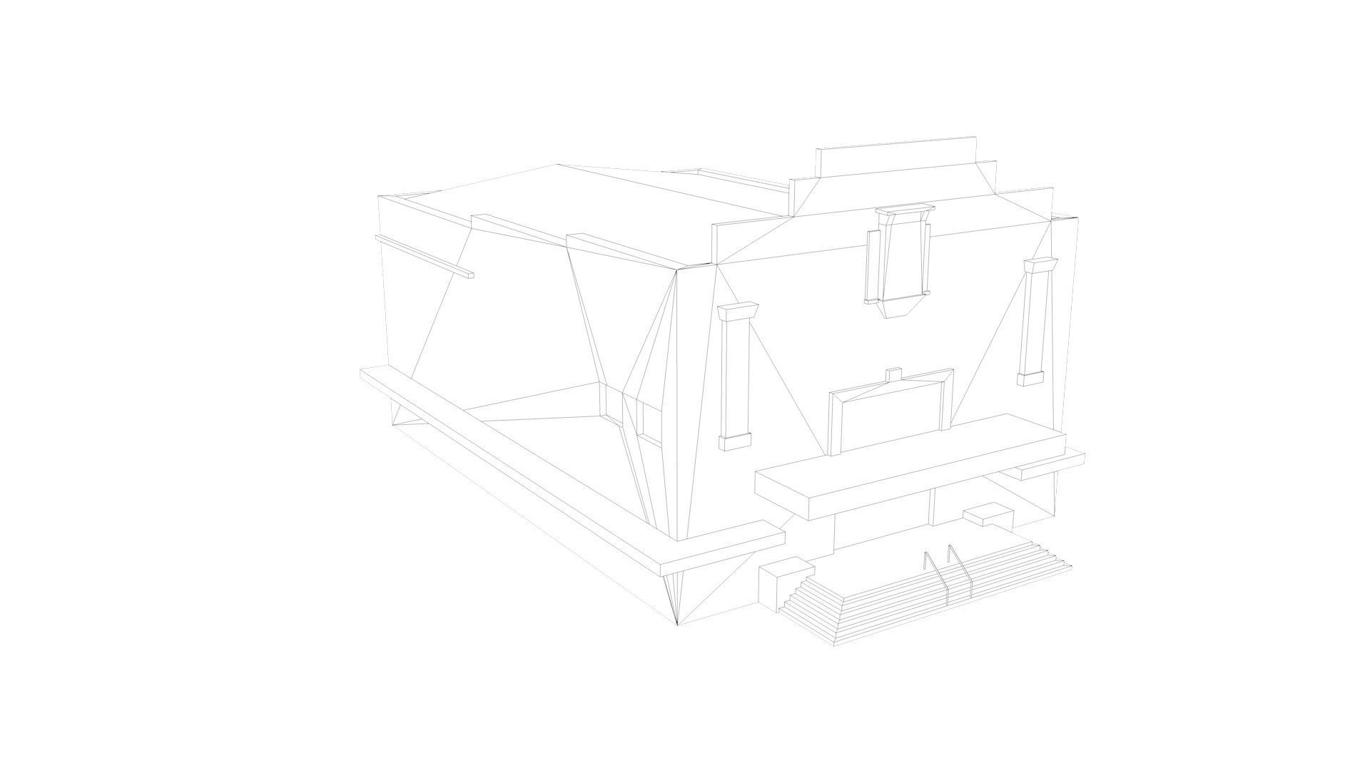 Low Poly Buildings PACK Low-poly 3D model_21