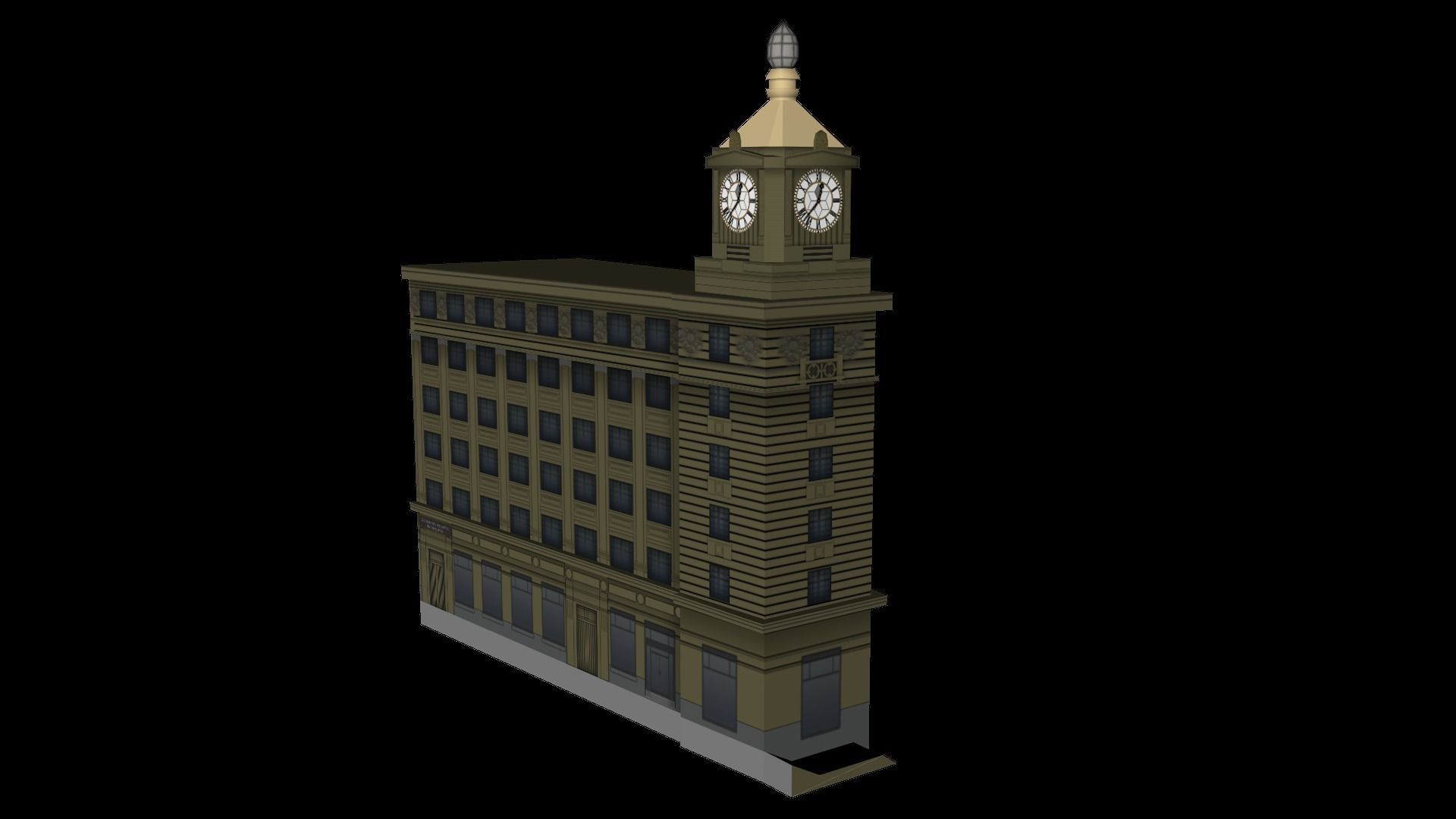 Low Poly Buildings PACK Low-poly 3D model_7