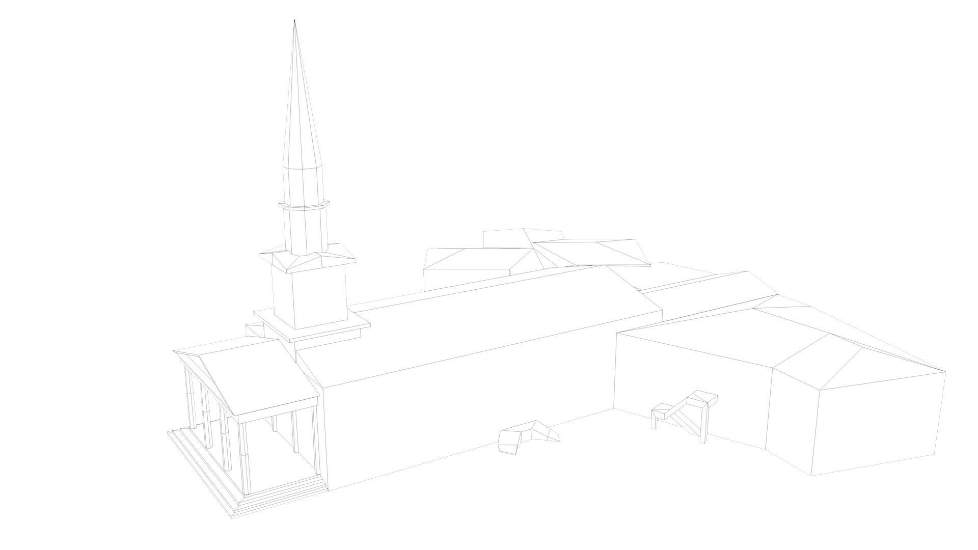 Low Poly Buildings PACK Low-poly 3D model_26