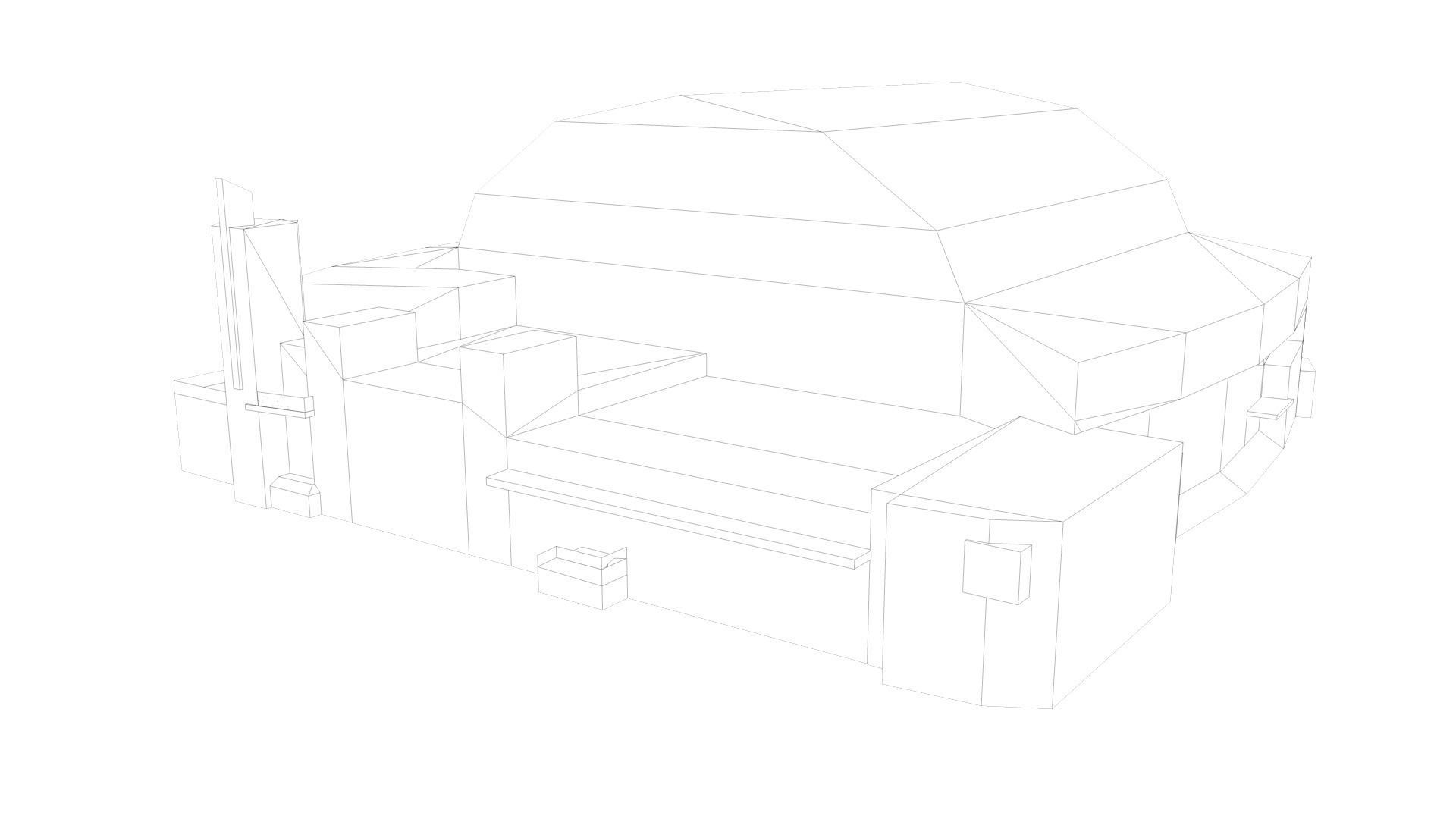 Low Poly Buildings PACK Low-poly 3D model_6