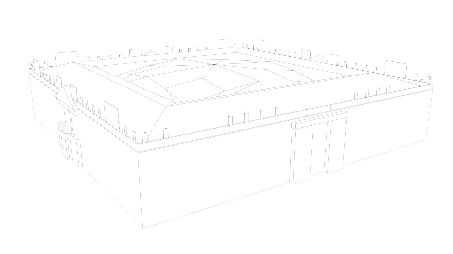 Low Poly Buildings PACK Low-poly 3D model_22