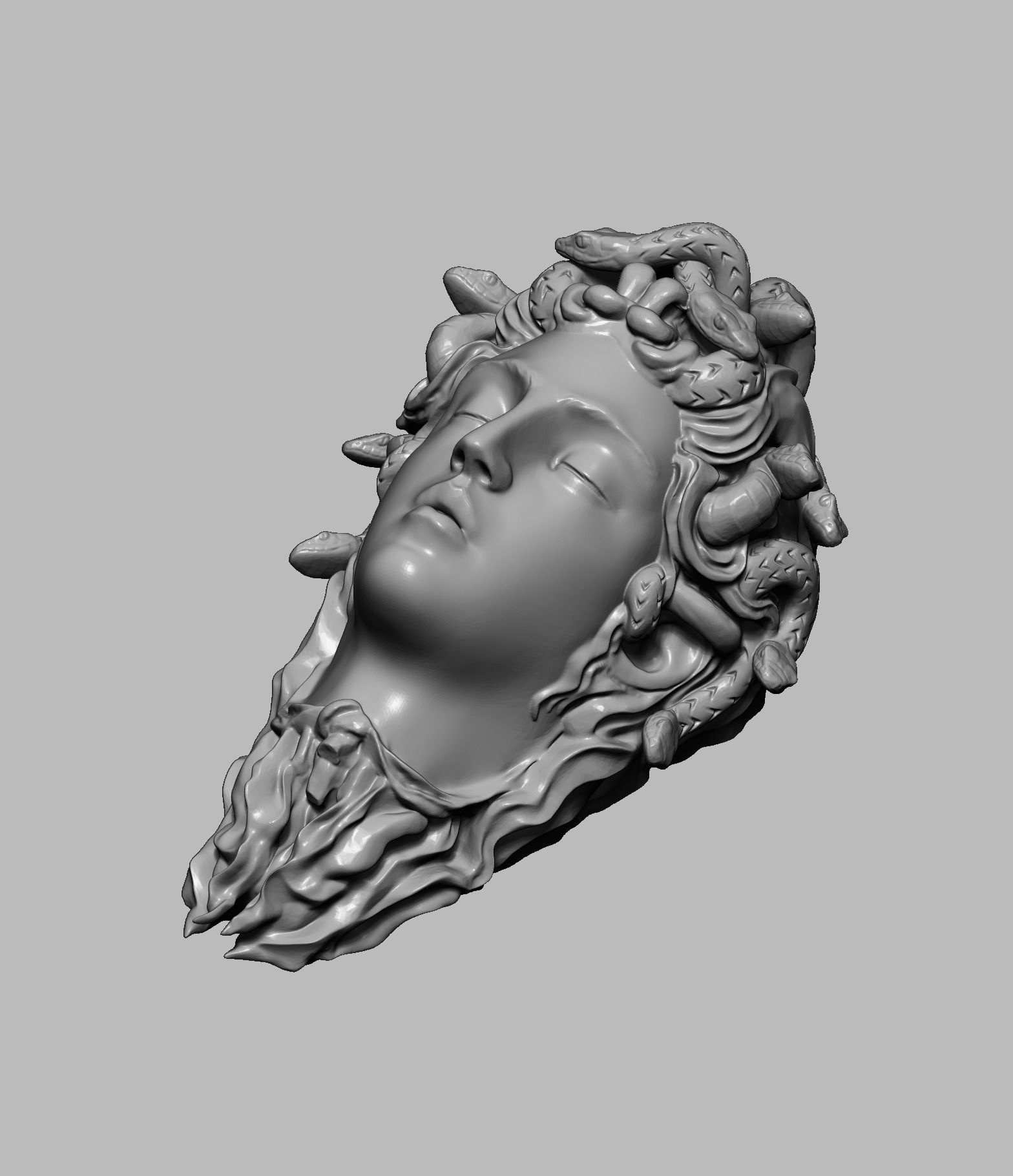 Medusa gorgon jewelry pendant 3D print model_4