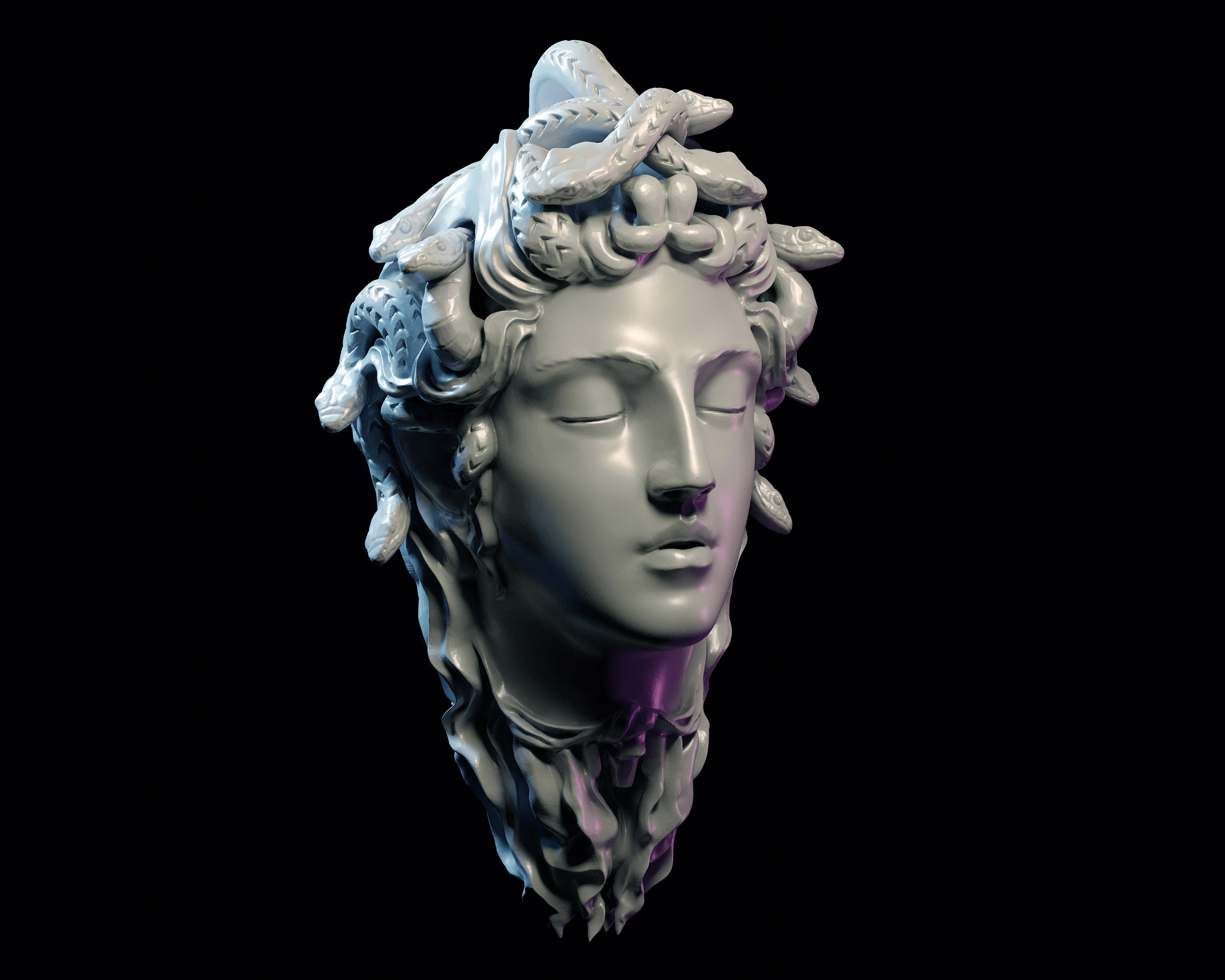 Medusa gorgon jewelry pendant 3D print model_0
