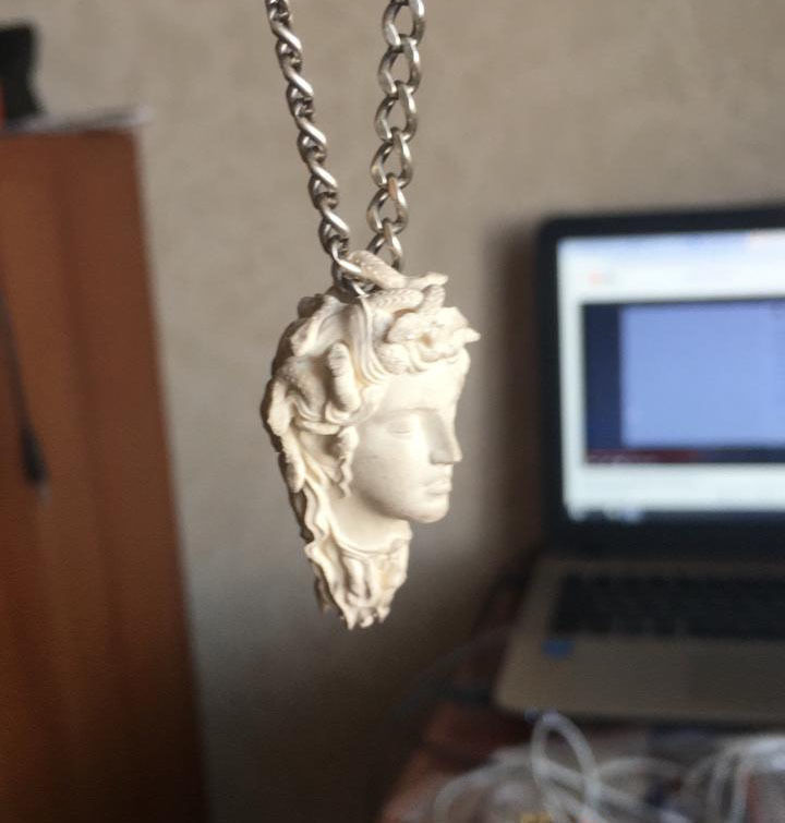 Medusa gorgon jewelry pendant 3D print model_6