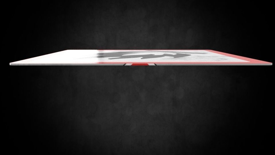 Flammable warning sign Low-poly 3D model_1