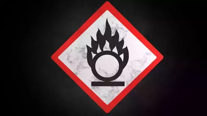 Oxidising warning sign