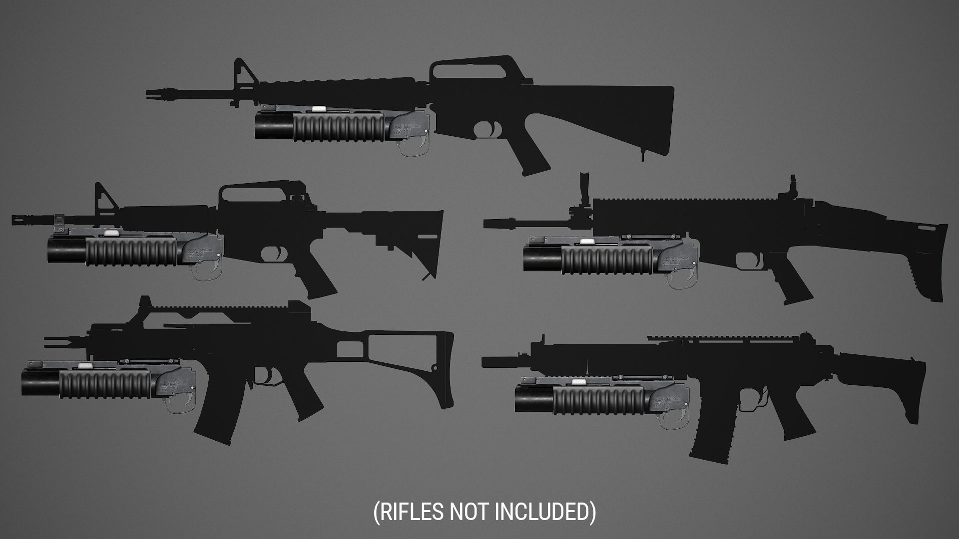 PBR M203 Grenade Launcher Low-poly 3D model_4