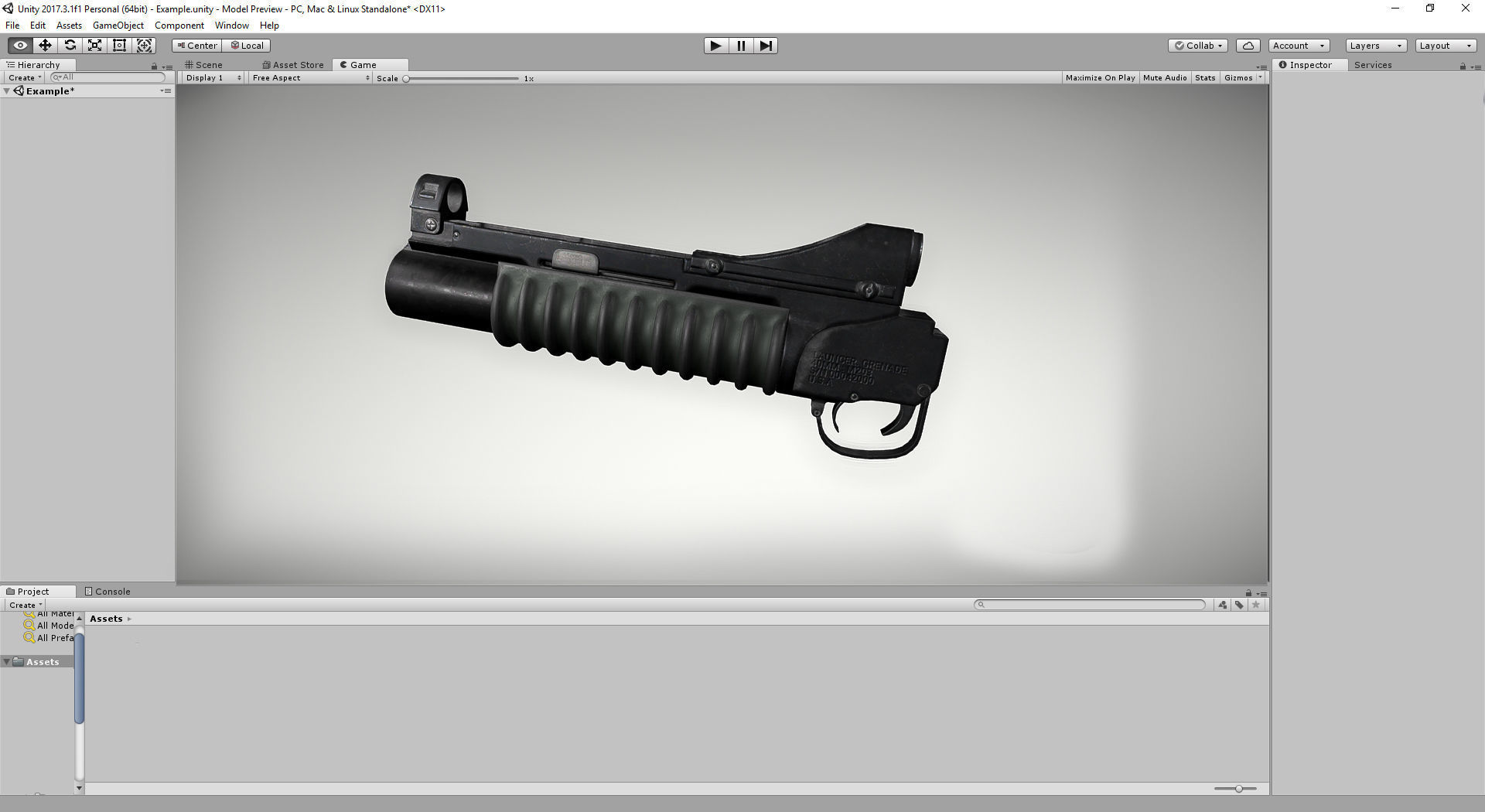 PBR M203 Grenade Launcher Low-poly 3D model_8
