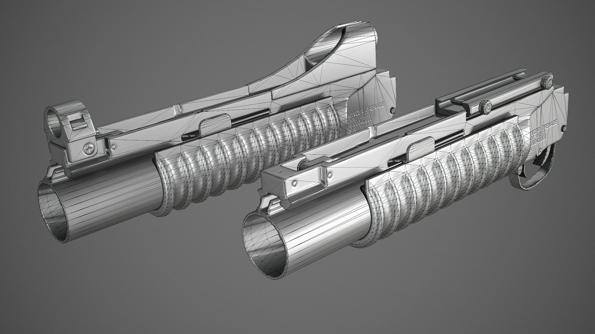PBR M203 Grenade Launcher Low-poly 3D model_5