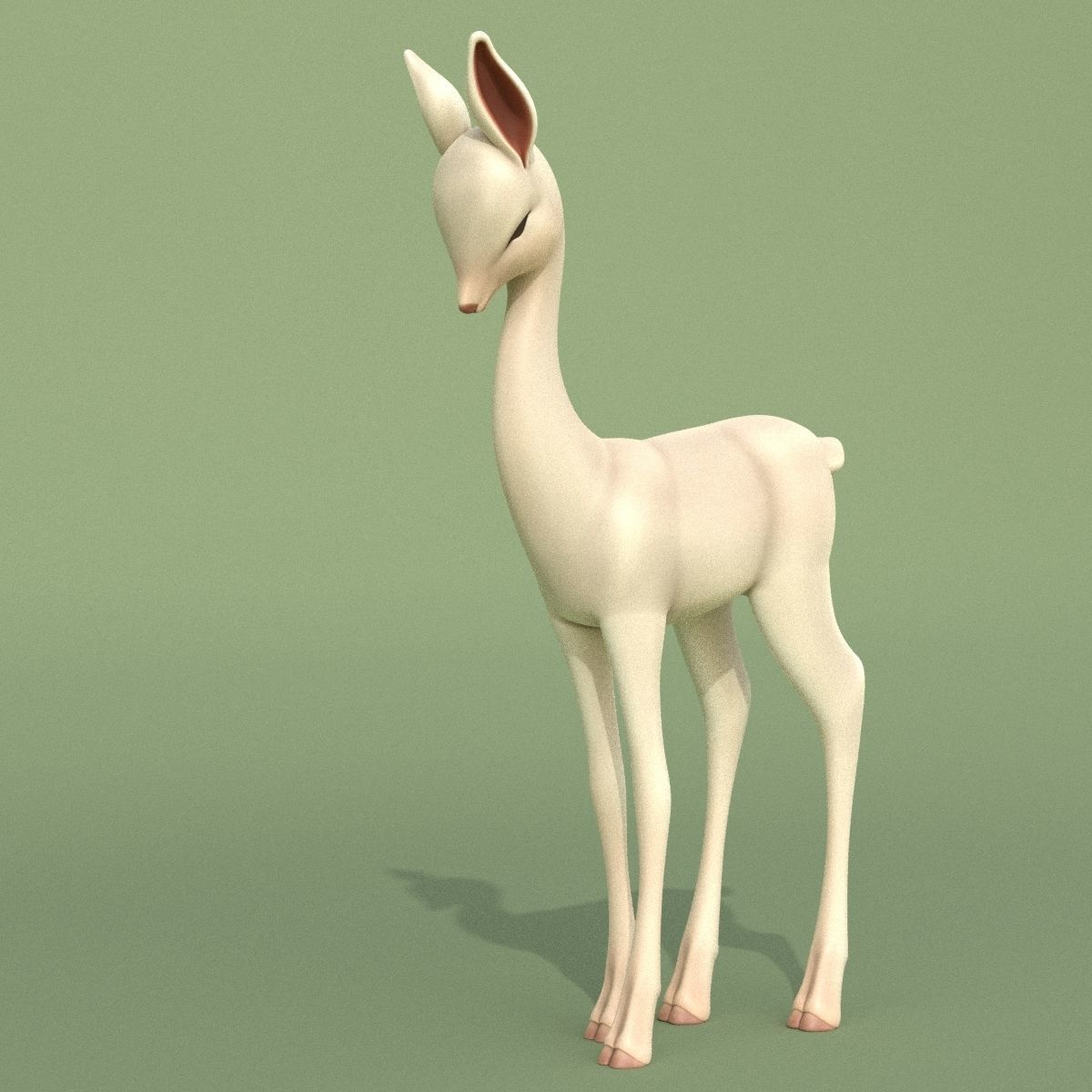 Deer Baby Statuette 3D model_1