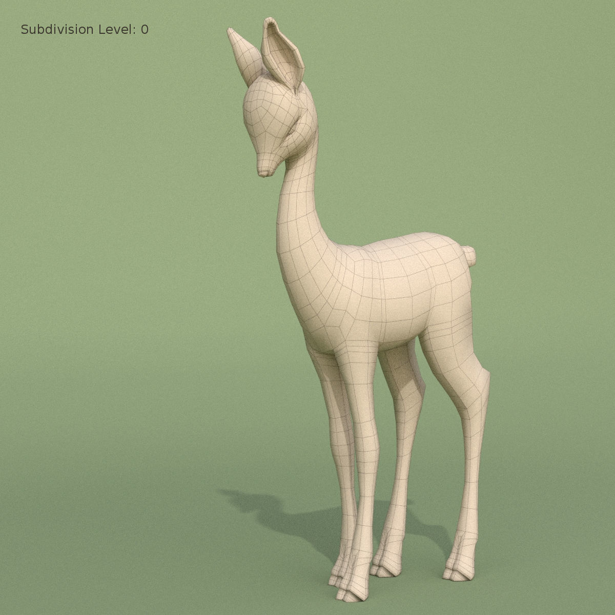 Deer Baby Statuette 3D model_8