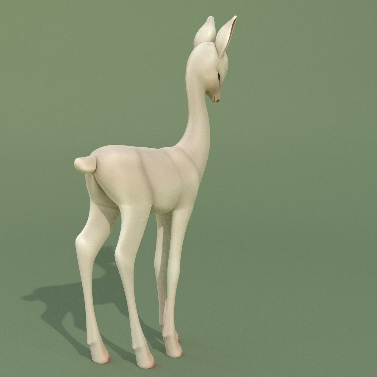 Deer Baby Statuette 3D model_3
