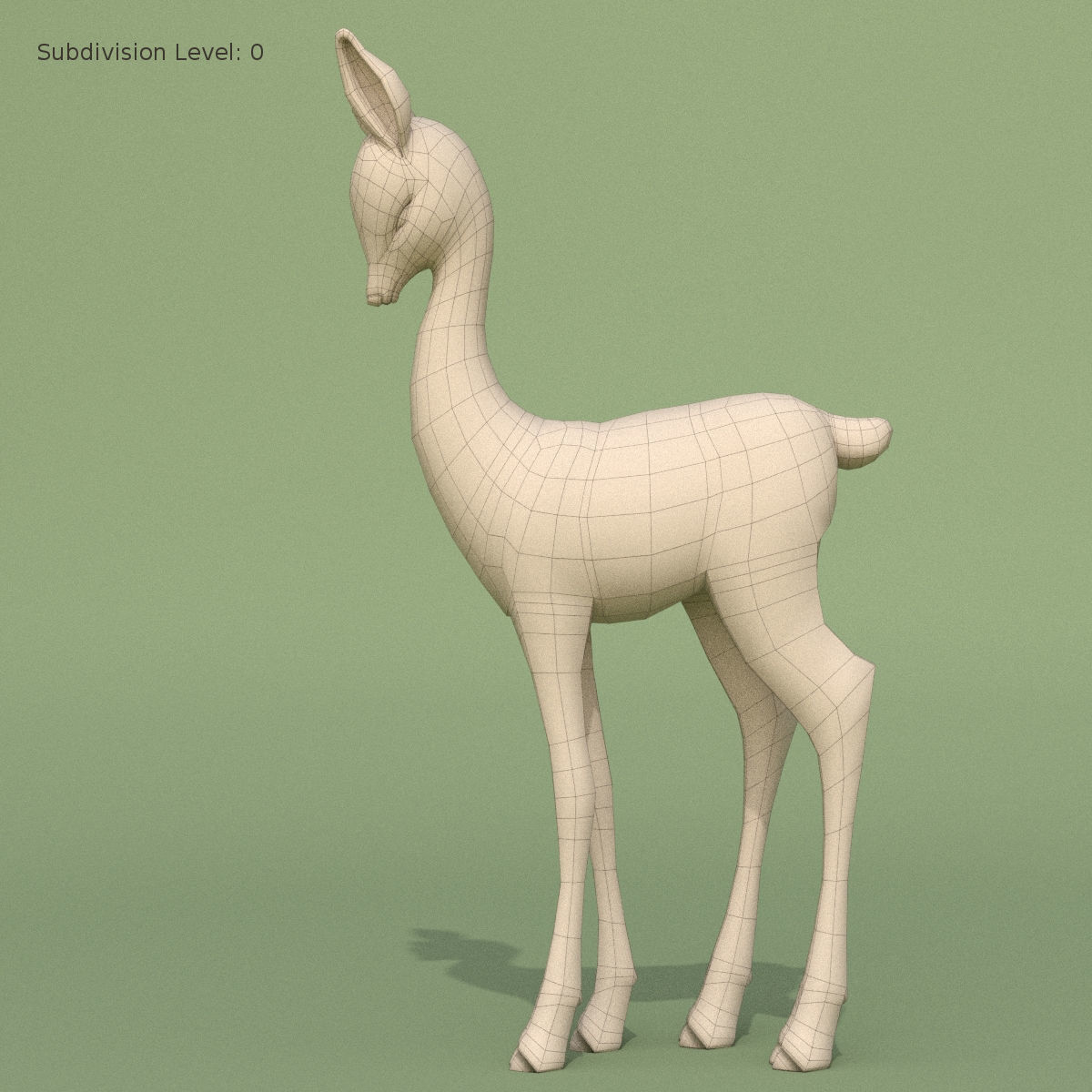 Deer Baby Statuette 3D model_6