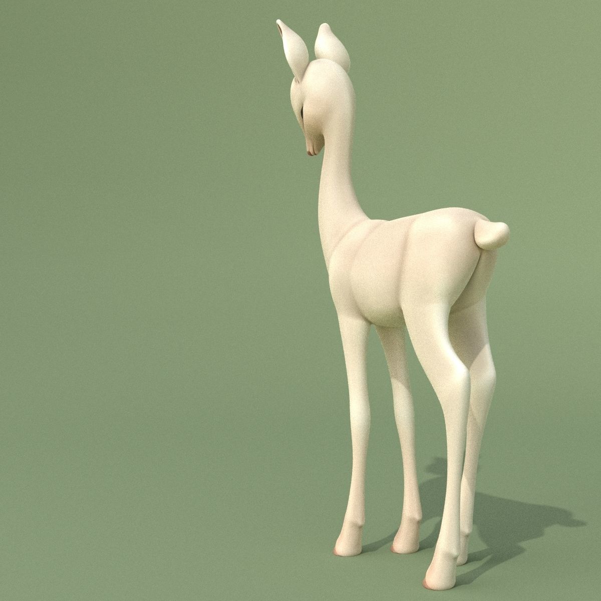 Deer Baby Statuette 3D model_2