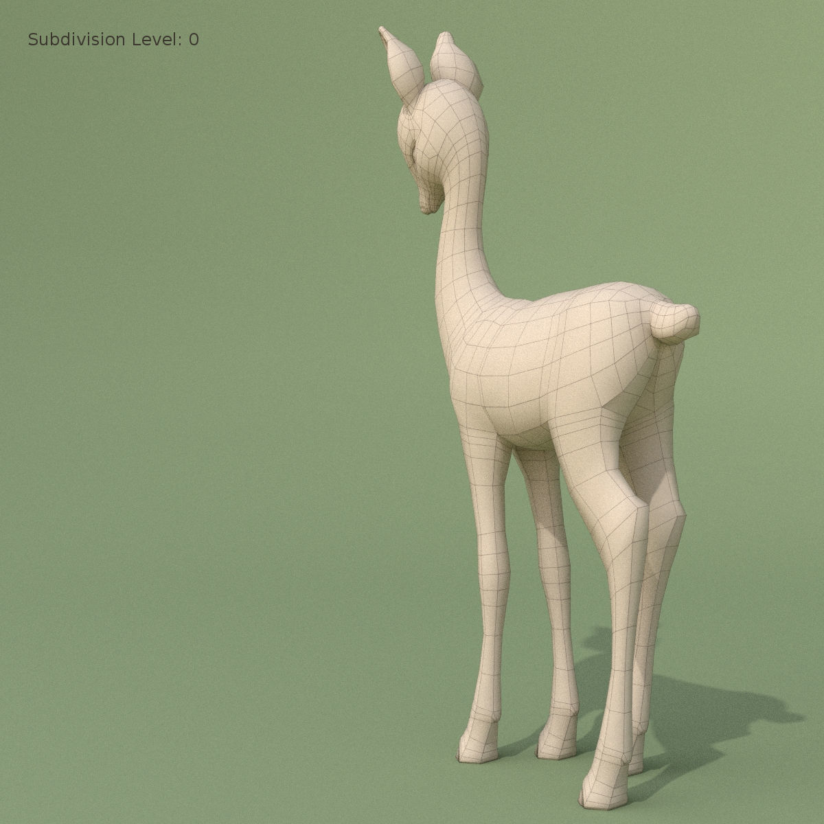 Deer Baby Statuette 3D model_10