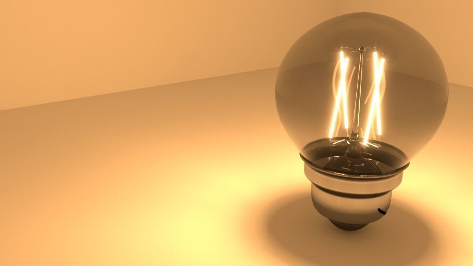 Light bulb - LED Filament 3D model_1