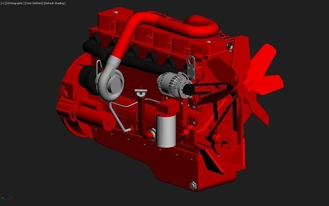 B 5 9L Cummins Turbo Diesel Engine Low-poly 3D model