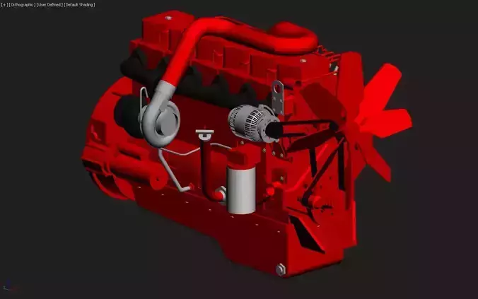 B 5 9L Cummins Turbo Diesel Engine Low-poly 3D model