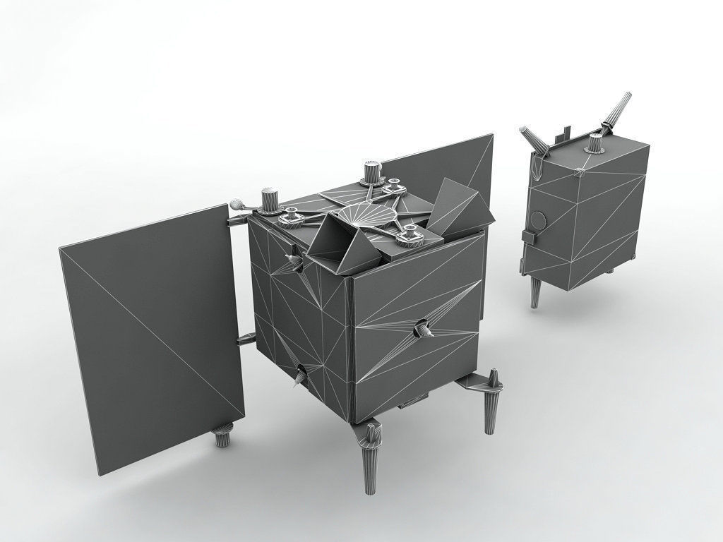 Satellites Mango and Tango Low-poly 3D model_3
