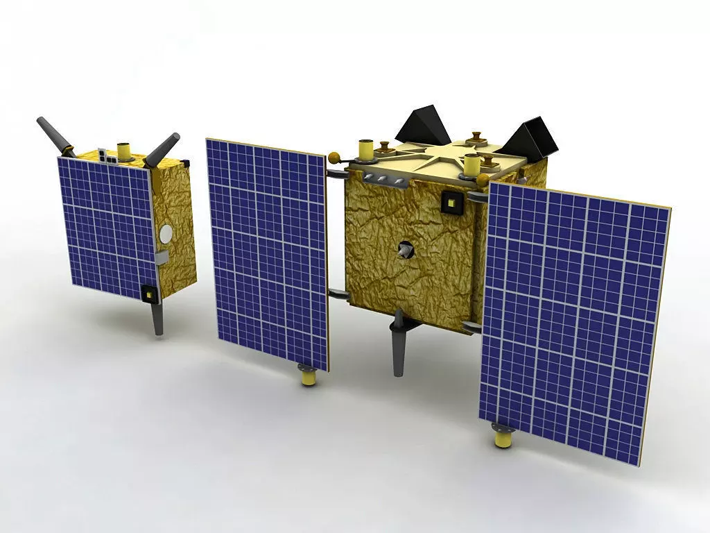 Satellites Mango and Tango Low-poly 3D model_0