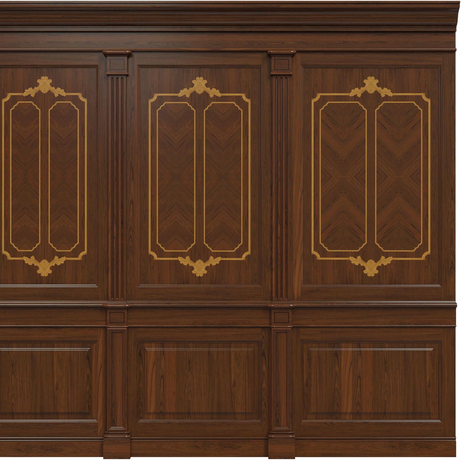 Wood panels 08 Low-poly 3D model_5