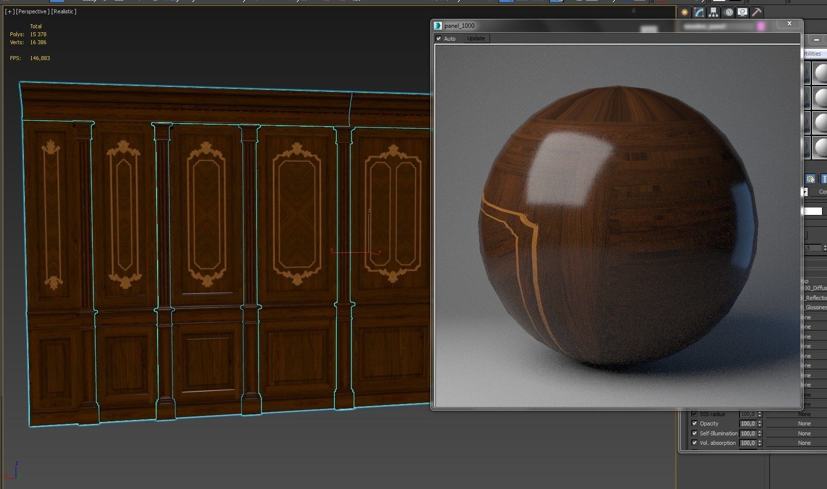 Wood panels 08 Low-poly 3D model_14