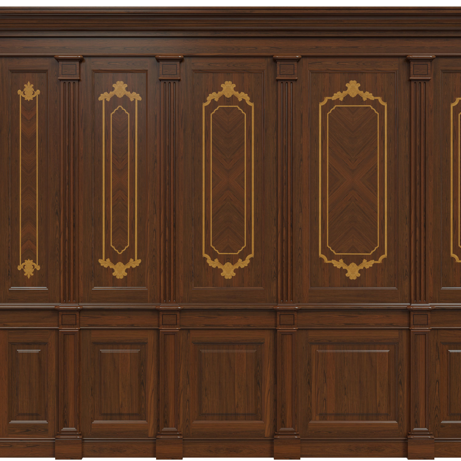 Wood panels 08 Low-poly 3D model_4