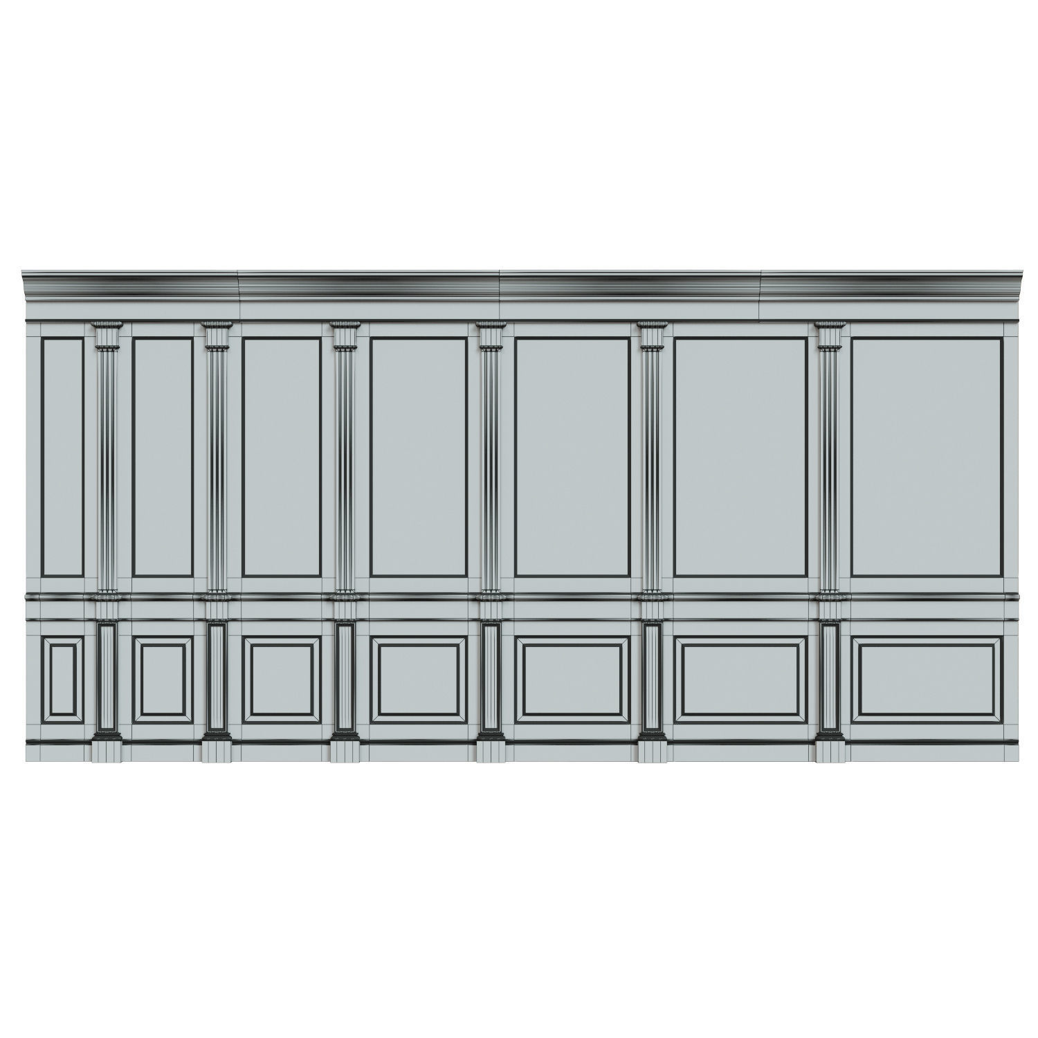 Wood panels 08 Low-poly 3D model_9