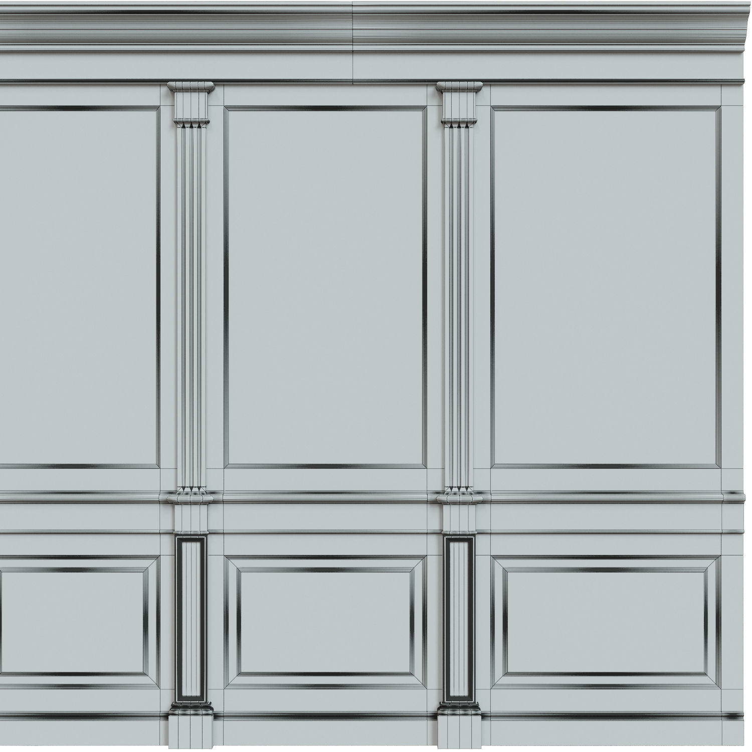 Wood panels 08 Low-poly 3D model_10