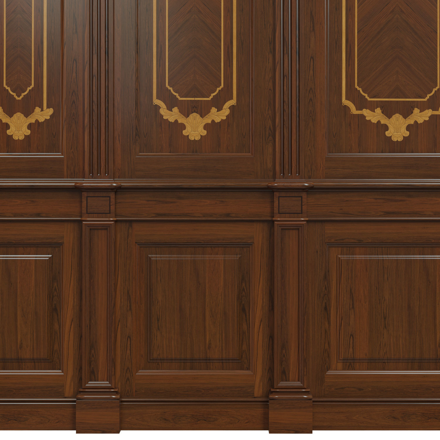 Wood panels 08 Low-poly 3D model_1