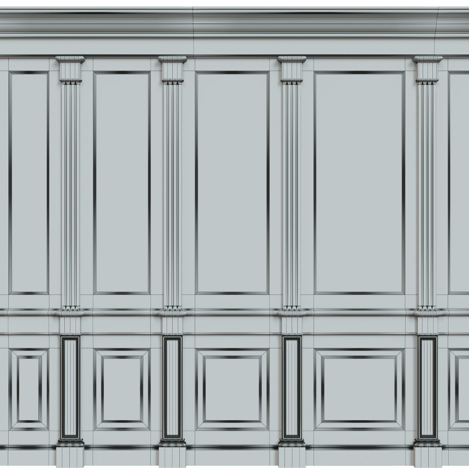 Wood panels 08 Low-poly 3D model_11