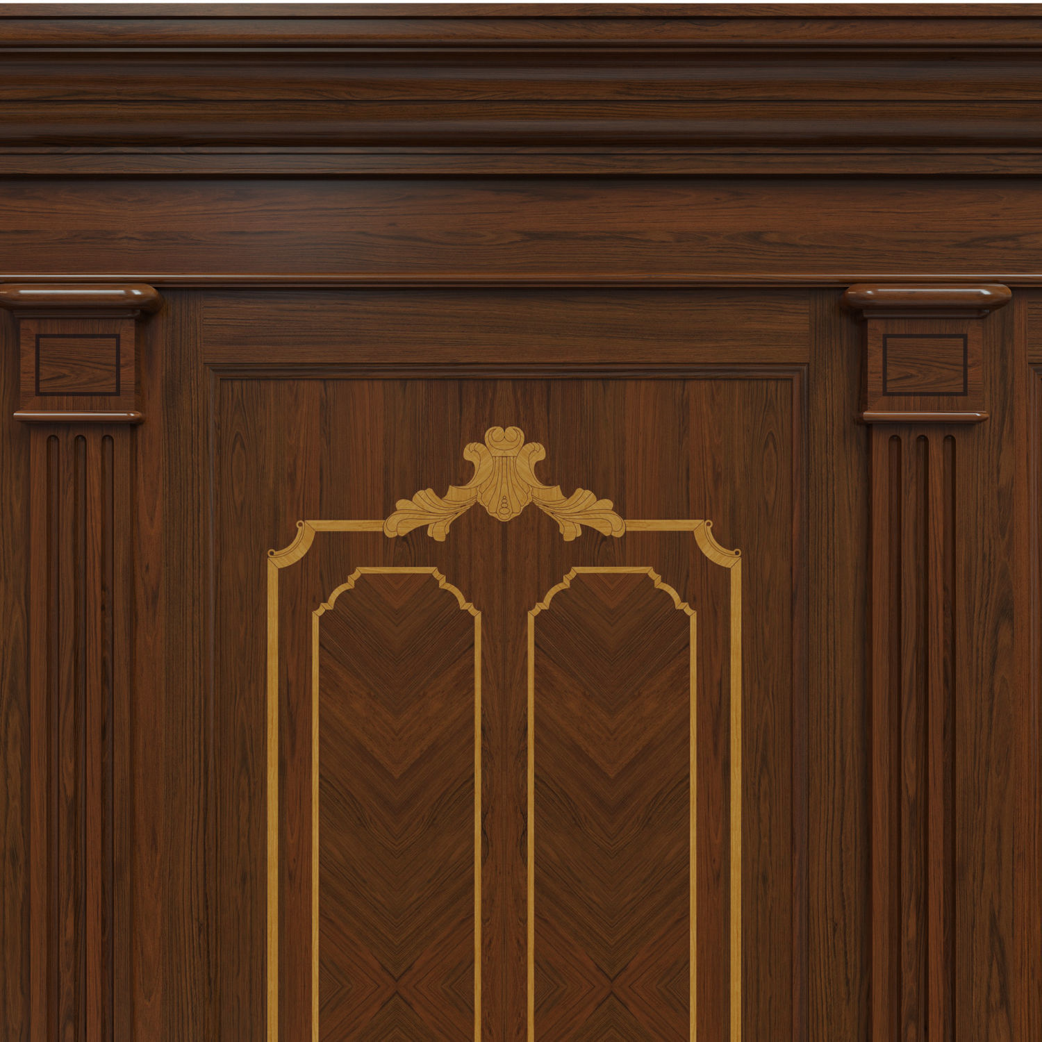 Wood panels 08 Low-poly 3D model_2