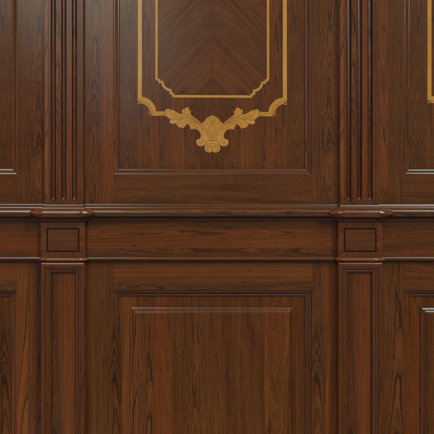 Wood panels 08 Low-poly 3D model_3