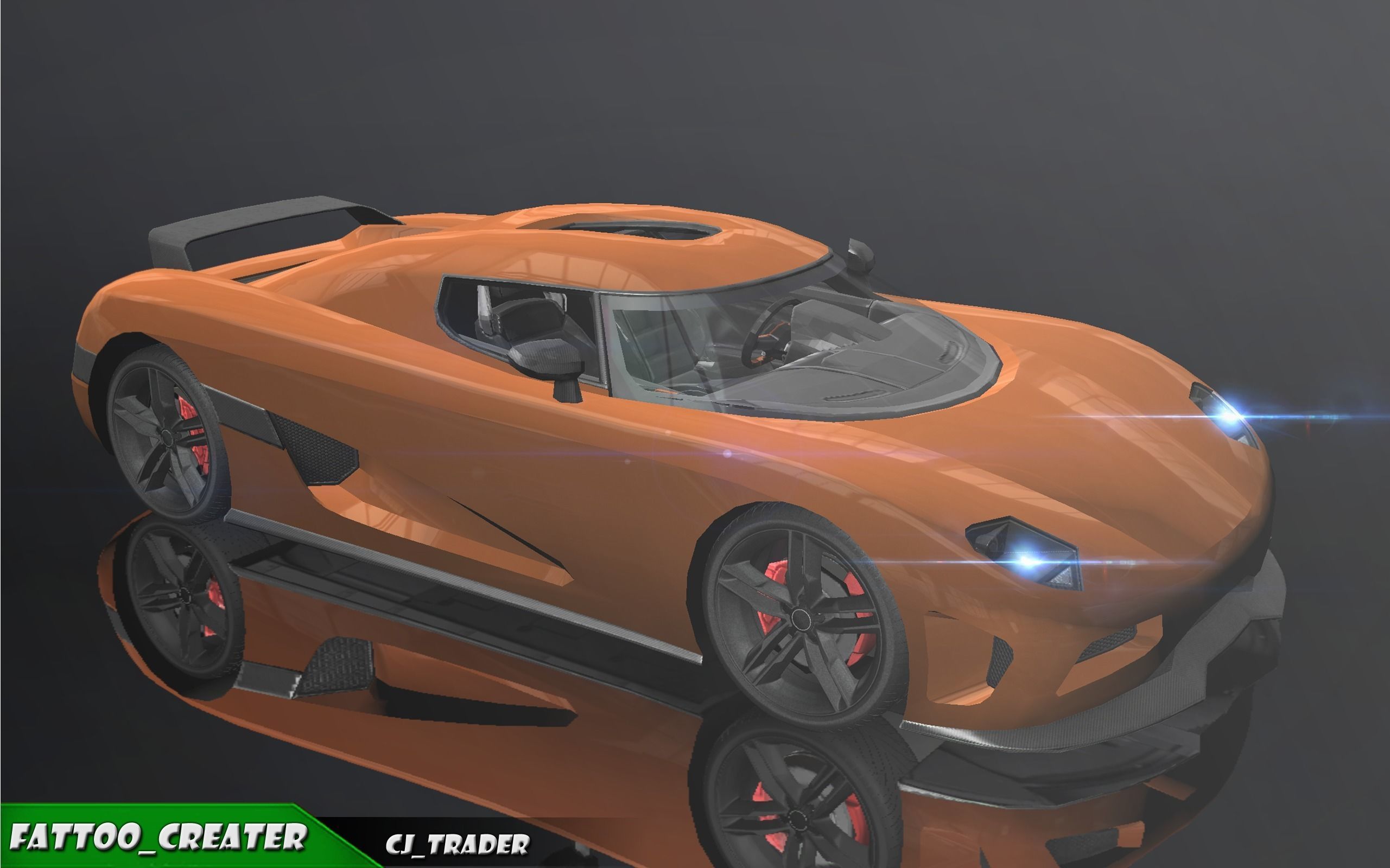 Low-Poly Koenigsegg CCX Racing Car 3D Model Low-poly 3D model_1