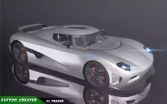 Low-Poly Koenigsegg CCX Racing Car 3D Model Low-poly 3D model