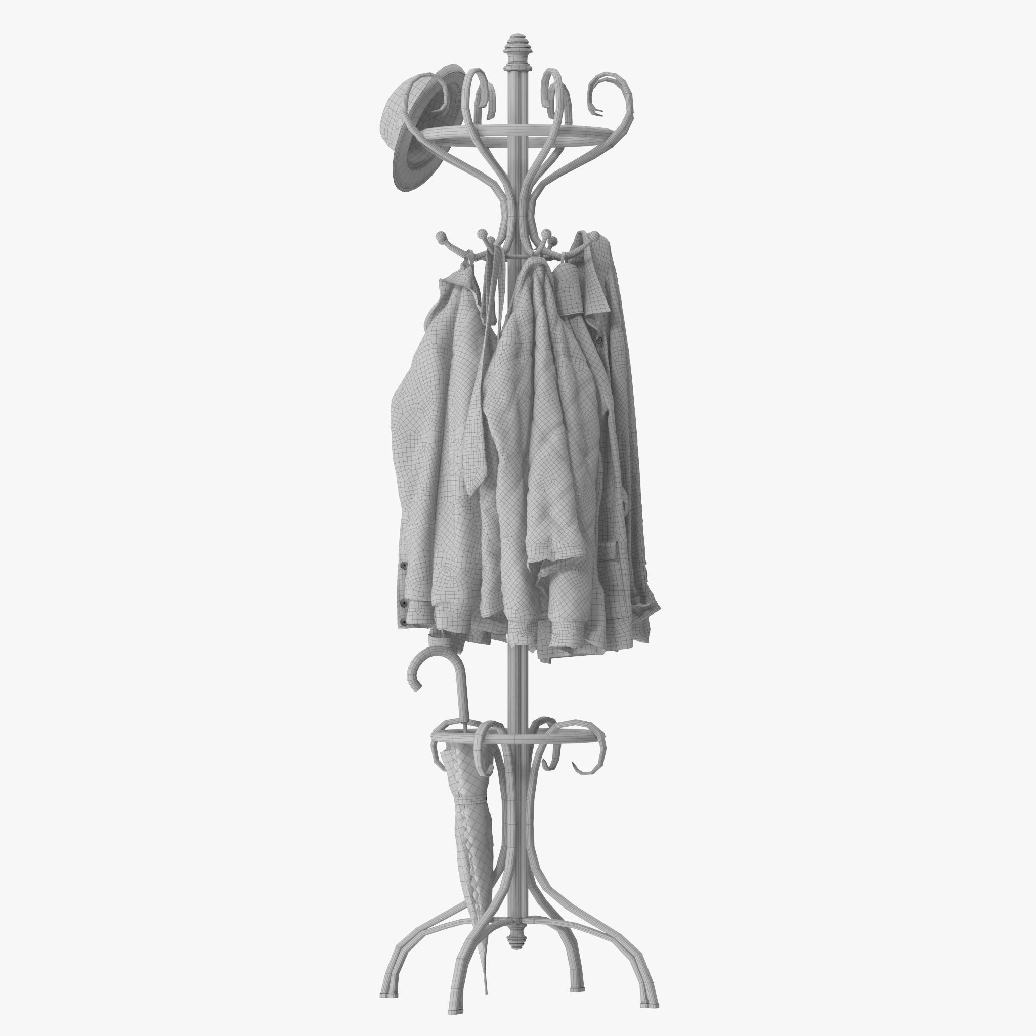 Bentwood Hat and Coat Stand  3D model_17