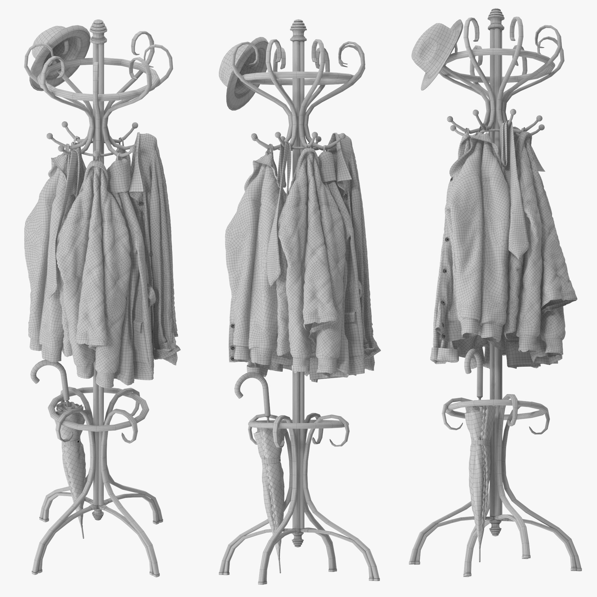 Bentwood Hat and Coat Stand  3D model_20