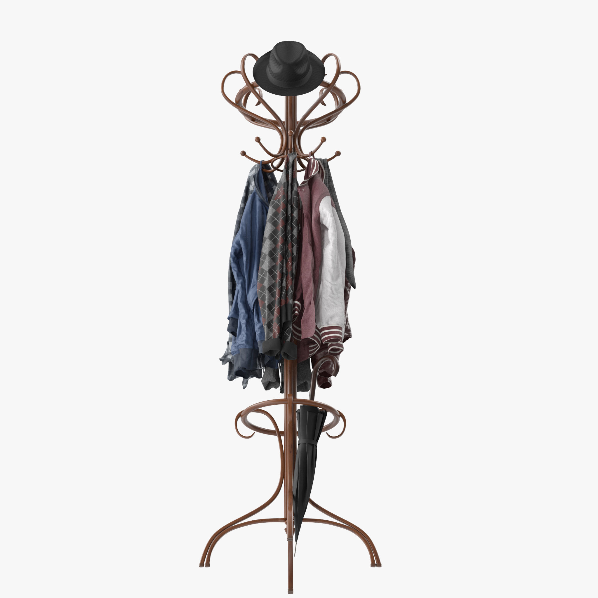 Bentwood Hat and Coat Stand  3D model_5