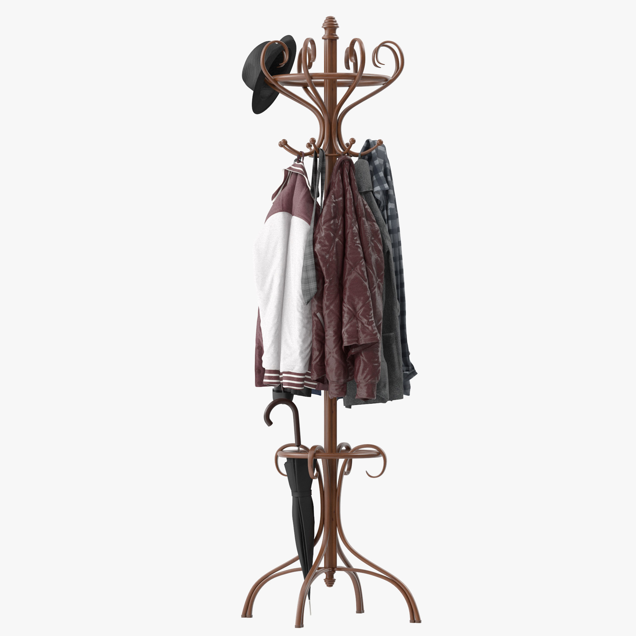 Bentwood Hat and Coat Stand  3D model_8